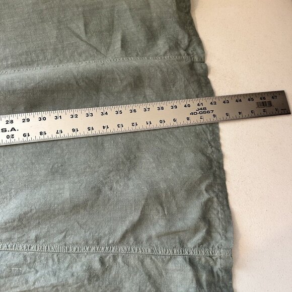 Heaven Sage Green Womens Linen Midi Dress USA XL Adjustable Straps Pockets Shift - Picture 7 of 9